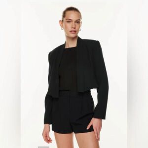 NWT Aritzia Babaton Captain Blazer in Black Size 6 Mirror Crepe